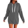 Women's Fashion Oversized Long-Sleeve Zipper Drawstring Solid Color Hooded Sweatshirt