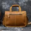 Top Grade Quality Laptop Briefcase Crazy Horse Genuine Leather Laptop Bags Notebook PC Shoulder Bag For Business Man Vintage