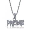 Hip Hop Ice Out Alphabet Savage Pendant Necklace Cool Men Women Hip Hop Rock Rap Jewelry Gifts
