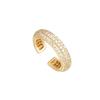 ROXI Luxury Three Rows Zircon Stone C Shape Ear Cuff No Piercing Earrings for Women Girls Boho 925 Silver Clip Earring