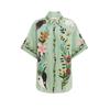 2023 New Casual European & American Two-Piece Set: Cotton & Linen Print Shirt + Shorts