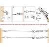 30-meter stainless steel rope hanging kit, wire rope kit, 2mm coated stainless steel rope, with M5 rope tensioner and ring hook