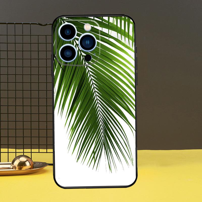Tropical Leaves Case For iPhone 15 14 13 12 11 Pro Max X XR XS 7 8 Plus SE 2022 12 13 Mini Bumper Cover