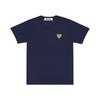 Play Comme Des Garcons Gold Heart T-Shirt Navy Unisex T-Shirt