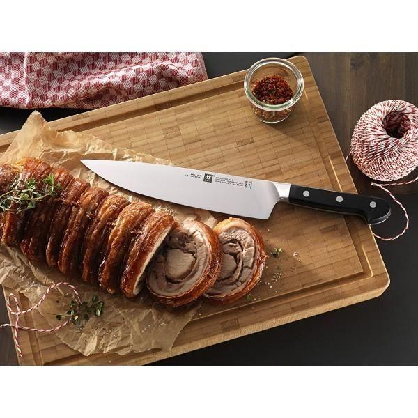 Couteau de cuisine - ZWILLING - PRO - Lame 23cm - Acier inox forgé - Manche synthétique noir