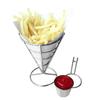 Sliver French Fry Cone Holder Iron Fries Baskets Durable Fries Display Stand  Serving Snacks