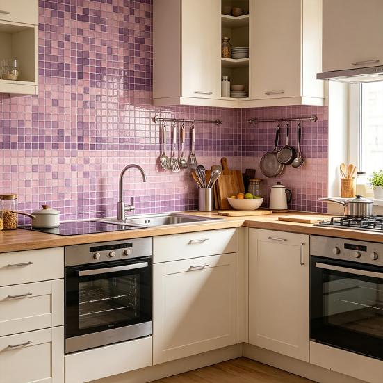 2Pcs Mosaic Wall Tile Stickers, 3D Self Adhesive Tile Stickers, Retro Waterproof And Oil-Proof Wall Decals, Peel And Stick Backsplash Decals