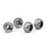 100pcs M6 Pitch 304 Stainless Steel Self-Locking Hex Lock Nuts, Nylon Insert LockNuts Silver Metric Self Clinching Hex Lock Nuts