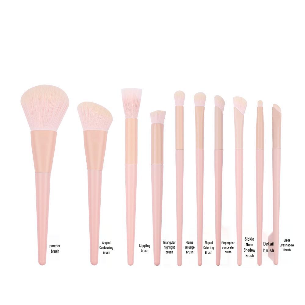 Cai Shi Lan 10/12-Piece 3.0 Three-Color Makeup Brush Set - Soft Bristles for Blush, Powder, and Contour.