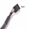 9PIN to USB Cable 9Pin 2.54mm 2.0mm to Dual USB2.0 A Female Plug Converter with Screw Hole Lock Panel for Motherboard Mount Cord