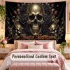 Skull Gothic (108) Theme Wall Tapestry Customized With Name Text Personalized Hanging Tapestry For Bedroom Living Room Decor