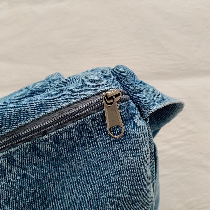 Vintage Shoulder Bag Lightweight Commuter Bag Cartoon Denim Women's Bag