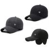 Color Solid Baseball Cap Winter  Warm Ear Protector Outdoor Hats Breathable