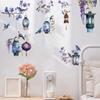 Wall Sticker Purple Flower Bird On Branch Decoration for Bedroom Living Room Background Self Adhesive Removable
