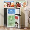 Refrigerator freezer 88 L, small combined refrigerator with reversible doors and lighting, 45.5x50x86.5cm, black