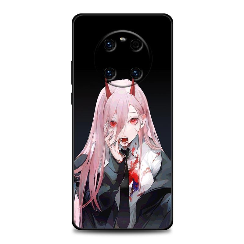 Pouzdro na telefon s motivem motorové pily, muže a dívky, anime, pro Huawei Mate 10 20 40 40Rs Y6 Y7 Y7a Y8s Y8p Y9a Enjoy 20e 2019 Lite Pro Plus, černé