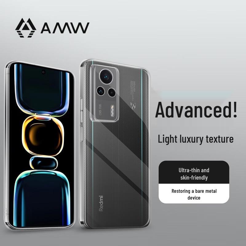 

AMW Transparent Ultra-Thin Anti-Fall Phone Case for Redmi K60E