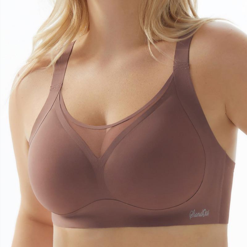 200 Catties Women's Large Size Underwear Large Chest Small Anti-sagging Bra Large Cup Thin Vest