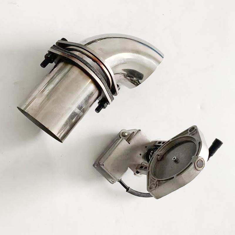 Electric Exhaust Cutout Valve With Flanged Pipes 12V Power Outlet Adjustment Waterproof Stainless Steel 51mm 2.0inch