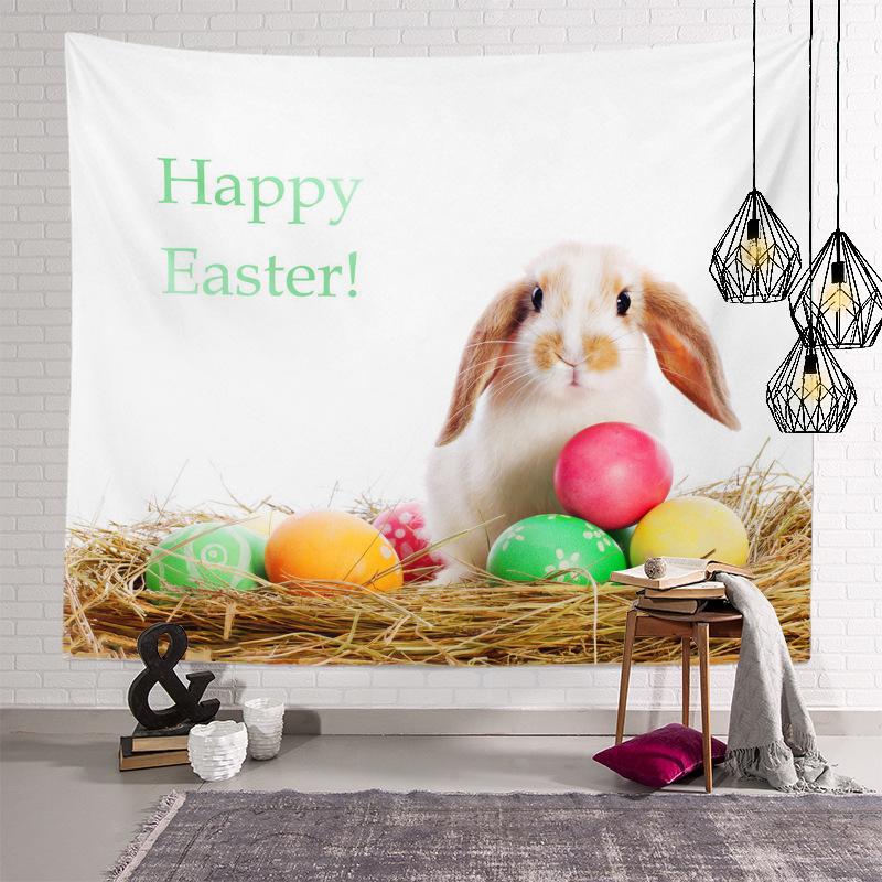 Home Decoration Easter Series of Easter Egg Printing Polyester Tapery Tapestry Is Suitable for Bedroom Living Room Tapiz