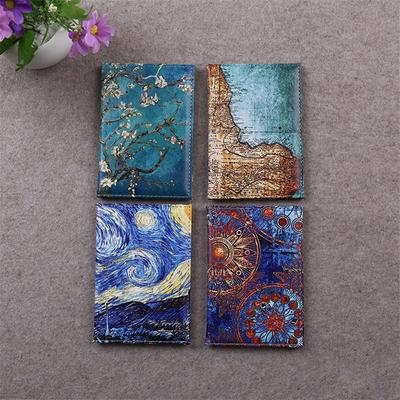 Exquisite Kunst-Stil-Pass-Schutzhülle, Van Gogh-Sternenhimmel, Damen-Leder-Reisepass-Halter, Herren-Reise-ID-Pass-Geldbörse