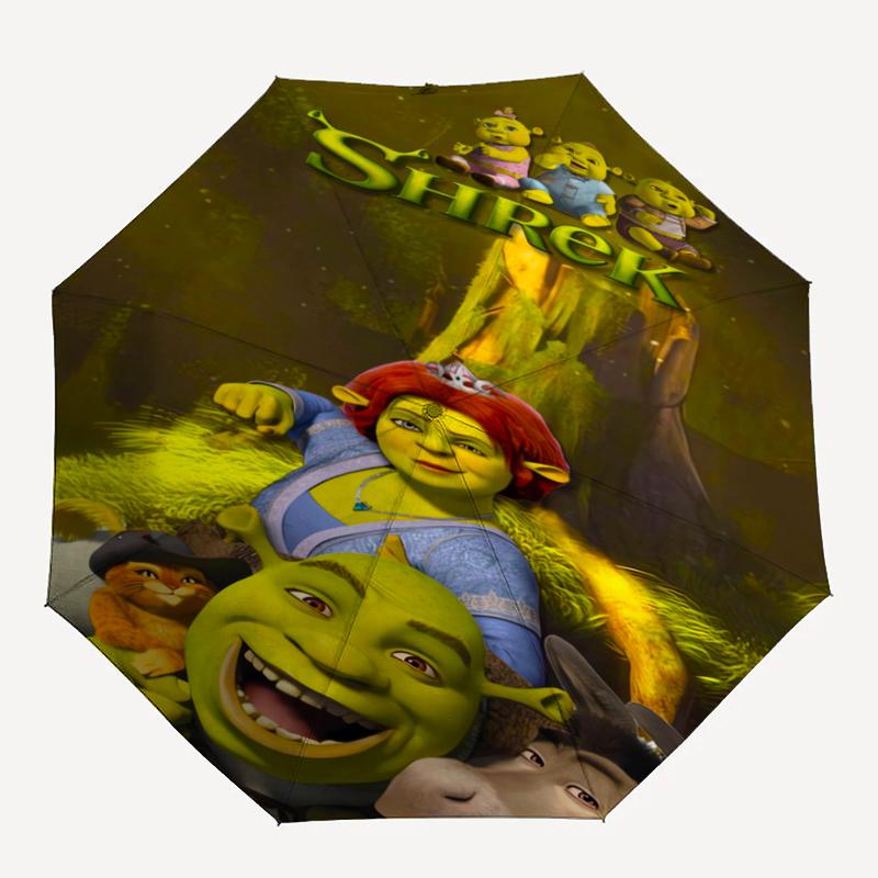 Shrek Theme Automatic Umbrella, Lightweight & Portable, 8 Rib, Perfect for Outdoor Travel, Birthdays, Christmas, Gifts.