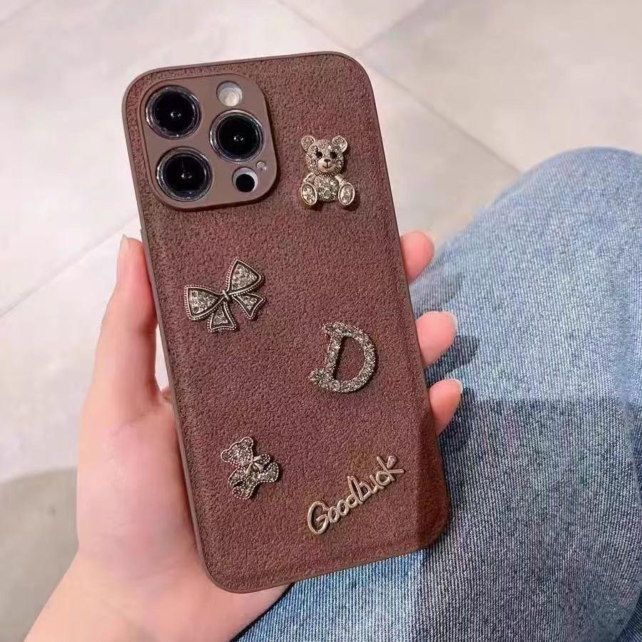 

Коричневий Ведмедик з текстурою місячного кратера 3D Мультяшний чохол для iPhone 17 Pro Max/iPhone 16 (Осінньо-Зимова Версія) Apple 11 Pro Max