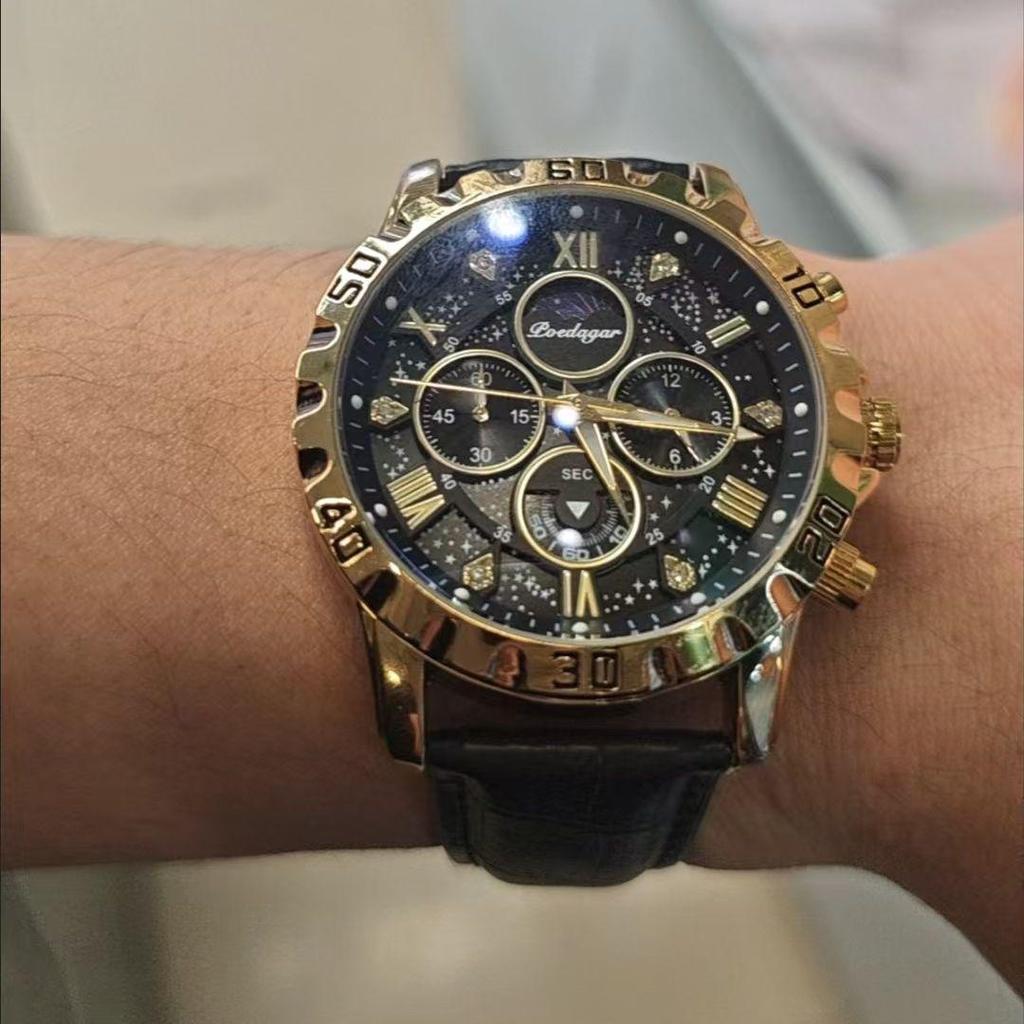 Top Military Man Wristwatch Waterproof Luminous Chronograph Leather Exquisite Watches Men Sports Quartz Watch