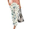 Ladies Summer Print Elastic Waist Loose Casual Wide Leg Pants Trousers