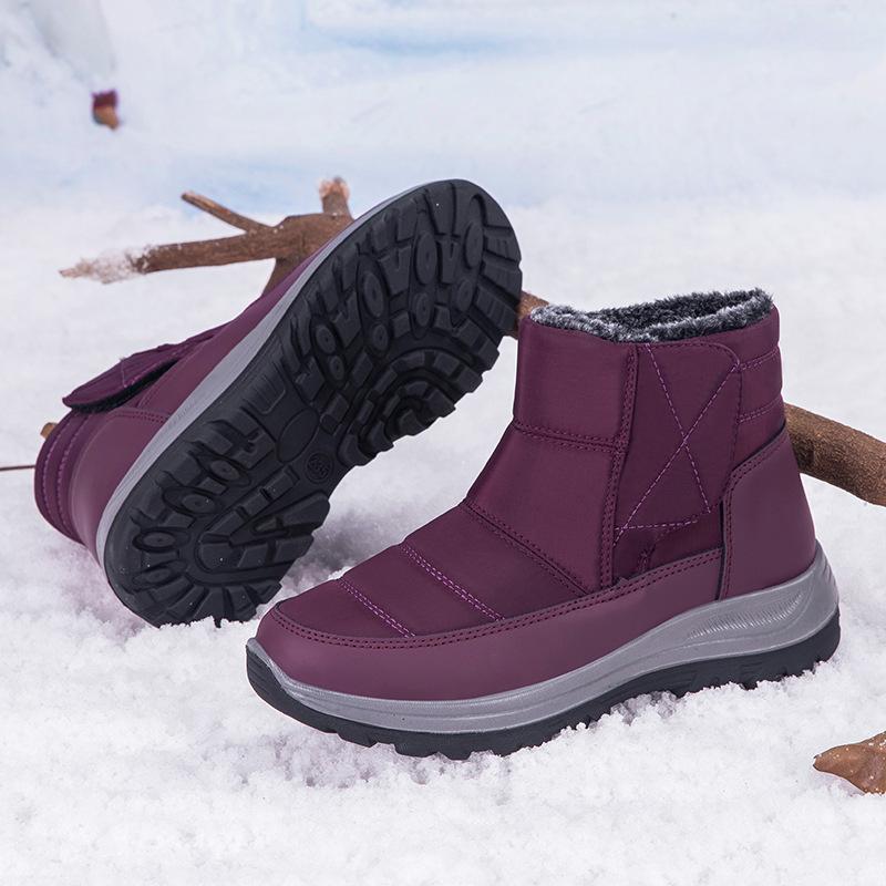 Winter new high-top cold-proof snow boots waterproof and non-slip outdoor mother shoes velvet warm cotton shoes