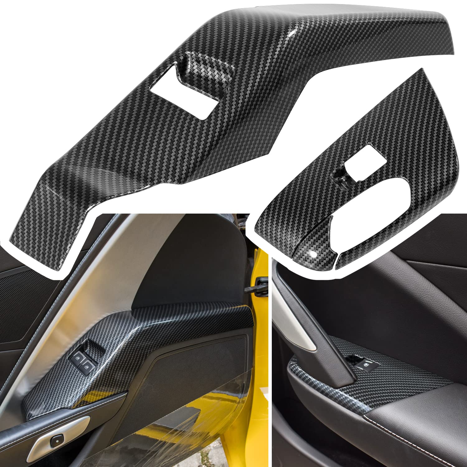 

Carbon Fiber Door Window Lift Switch Button Panel Cover Trim for Chevrolet Corvette C7 Z06 Z51 ZR1 Stingray Grand Sport 2014 2015 2016 2017 2018 2019 чёрный