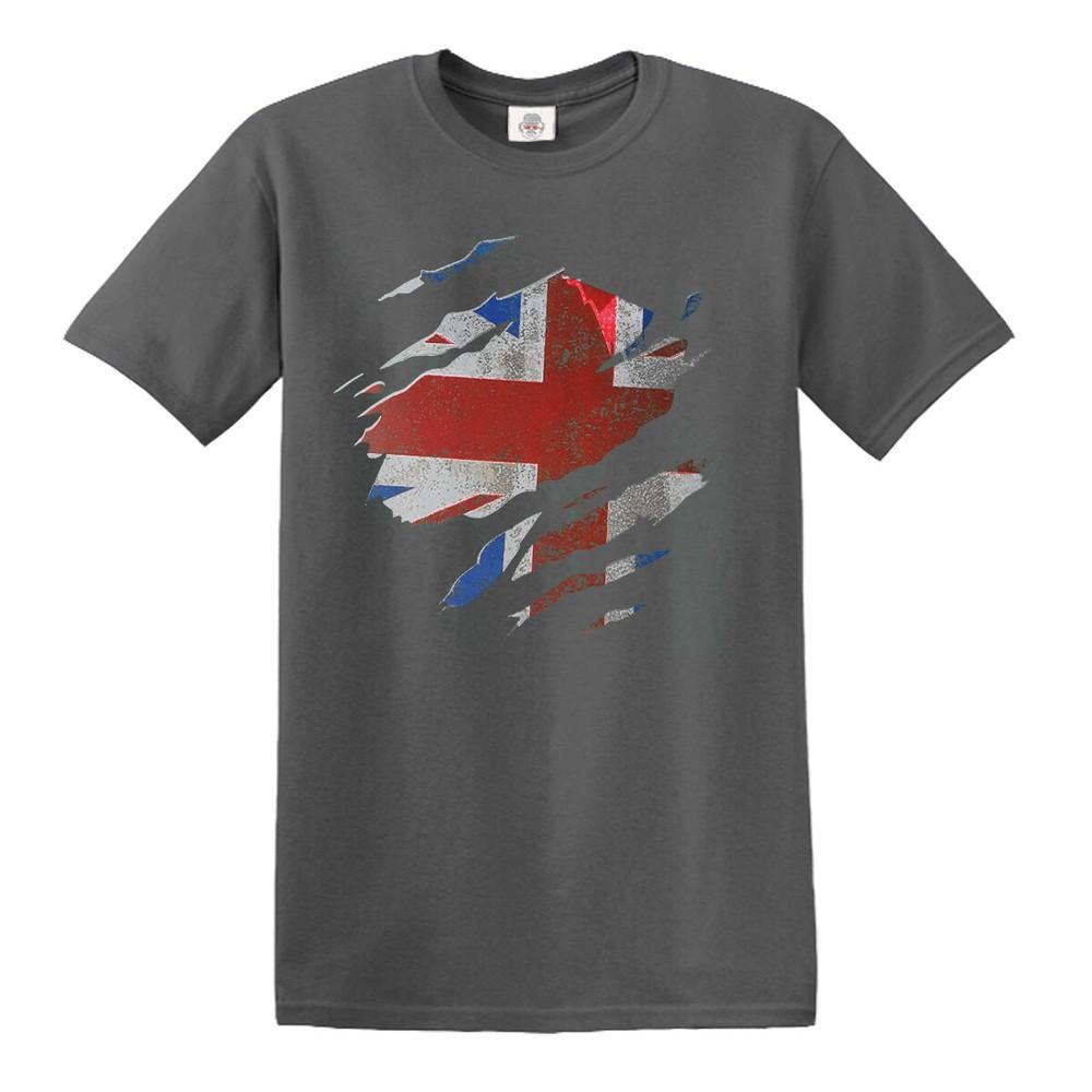 Ripped Union Jack Flag Tshirt Funny T Shirt Country British Retro Fashion Sport