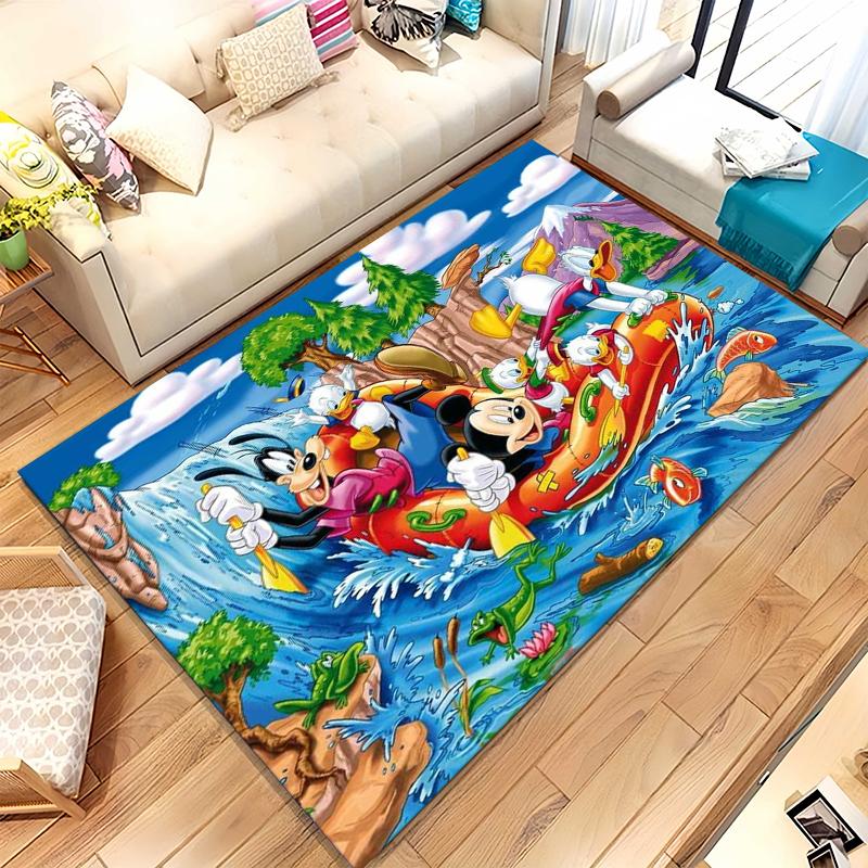 

Cartoon Mickey Minnie Mouse Donald Duck Living Room Non-Slip Area Rug Soft Carpet for Bedroom Playroom Sofa,Home Decor Doormat 40x60cm