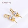 18K Real Gold Plated Zircon-Set Pearl Pendant Mounting For Necklace Making,3mm Cup Peg Drop Pendant Connectors DIY Accessories