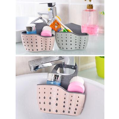 Double Layer Sink Strainer Basket Cleaning Tool Holder Hanging Faucet Sponge Shelf with Drain Holes Kitchen Accessories