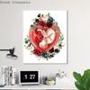 Watercolor Floral Print Wall Art, Midwife Gift, Gynecologist Doula Medical Wall Decor, Education Poster, Canvas Painting
