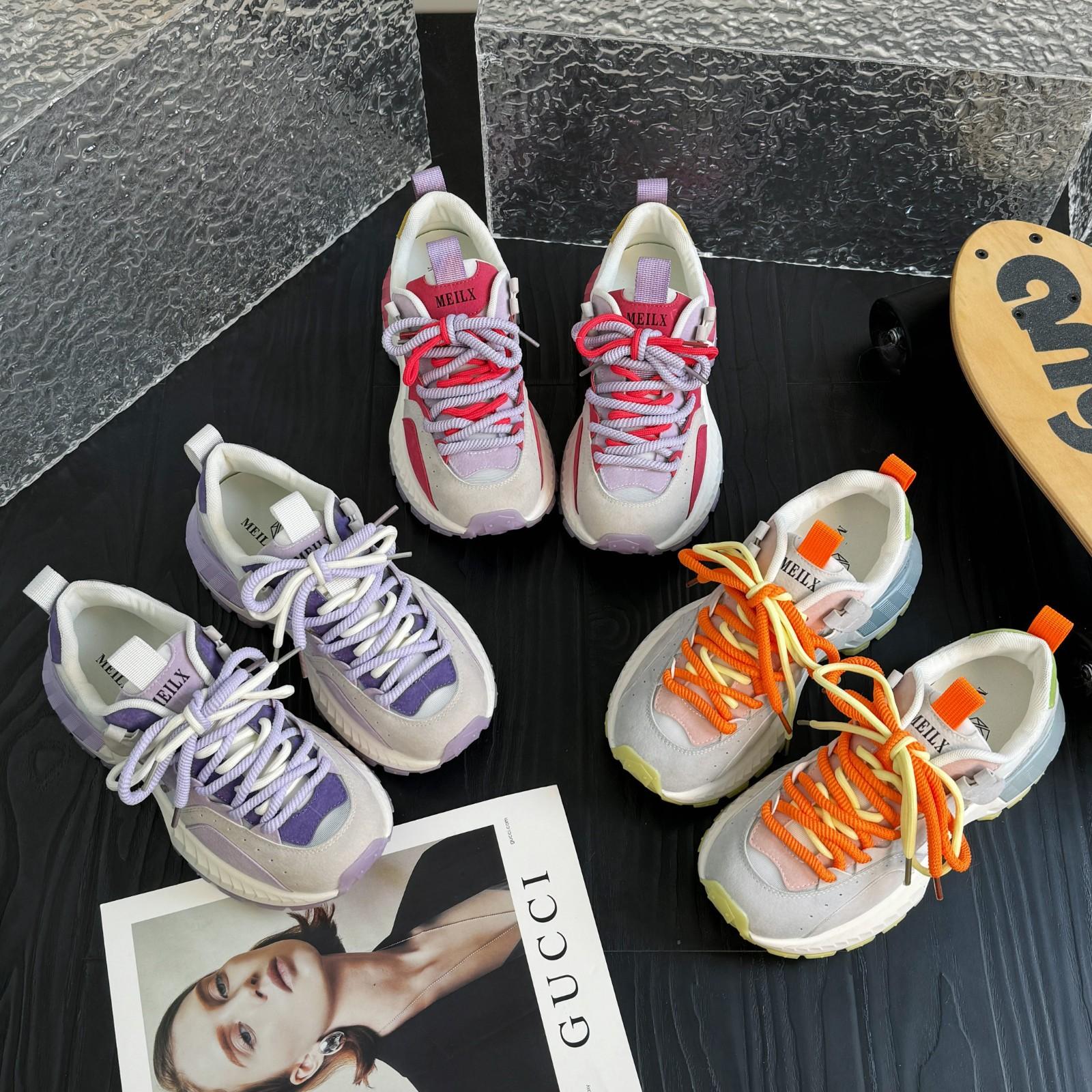 

Women s summer new mesh thick-soled versatile dopamine heightening casual sports shoes 35 помаранчевий