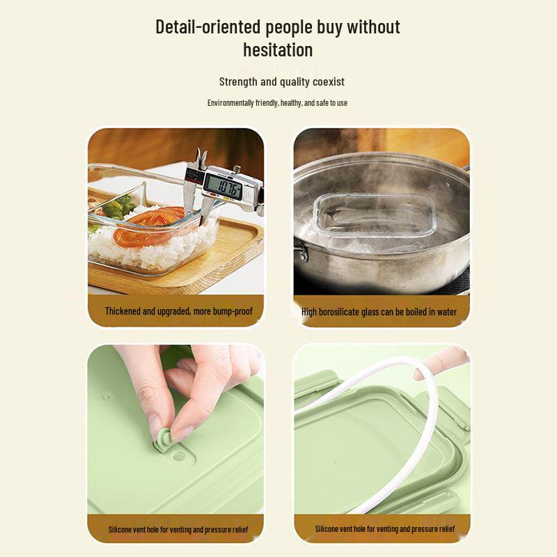 Hochtemperaturbeständiger Glas-Lebensmittelbehälter mit luftdichtem Deckel für Essiggurken und Kimchi