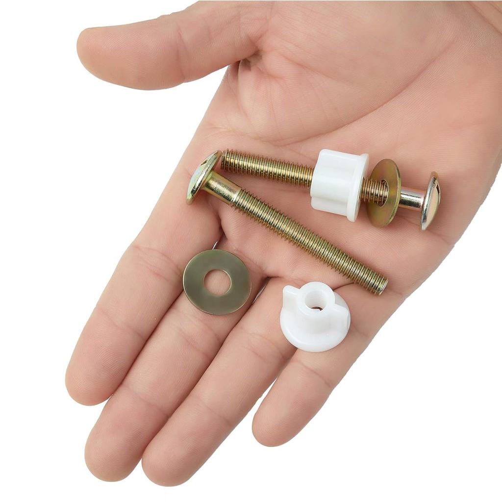 2Pcs Toilet Seat Screws Steel Toilet Seat Hinge Bolts and Nuts Heavy Duty Toilet Seat Fastener Toilet Hardware Replacement