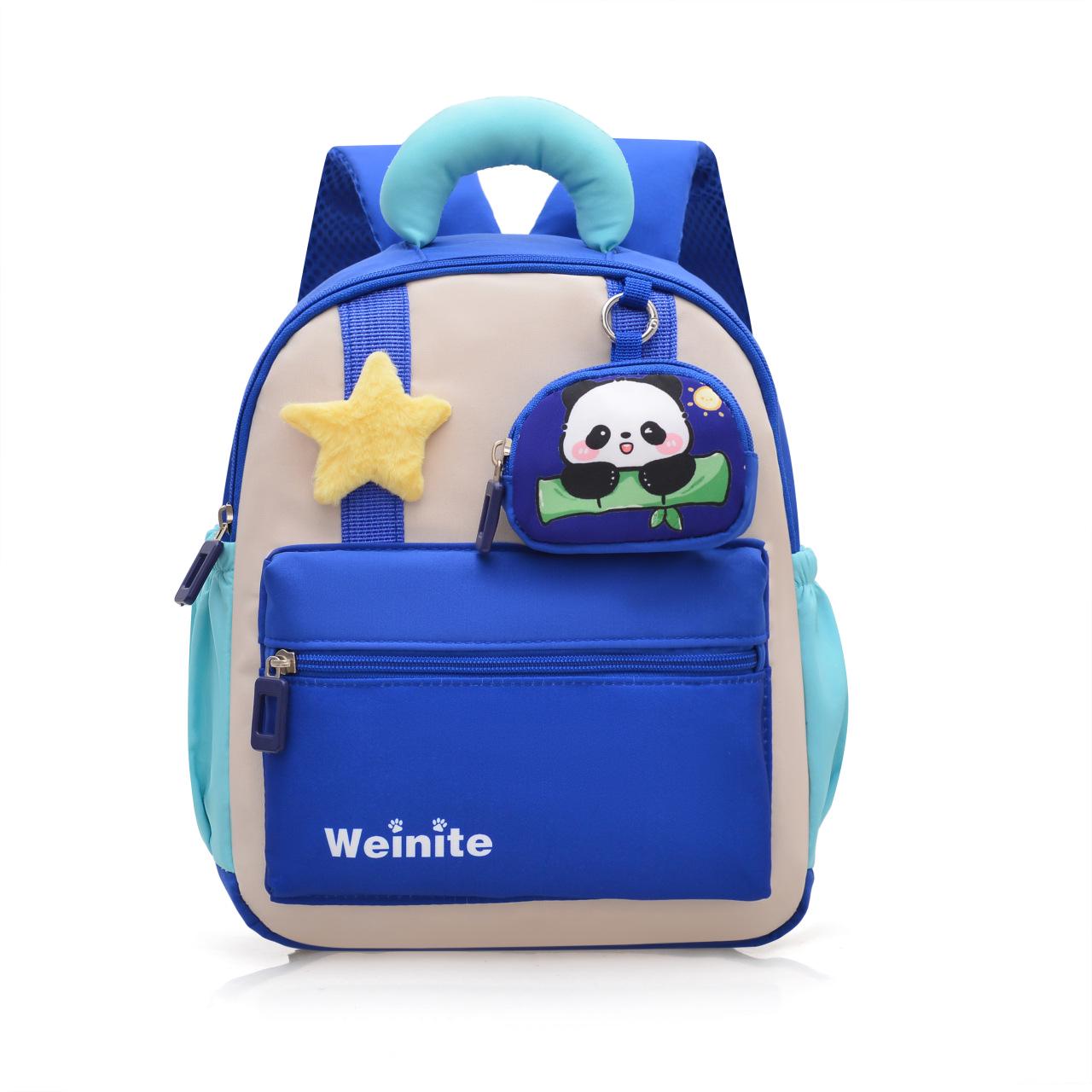 

Korean Style Cartoon Kids Backpack: Lightweight, Large Capacity for Boys & Girls 36x10x30 cm море синього кольору