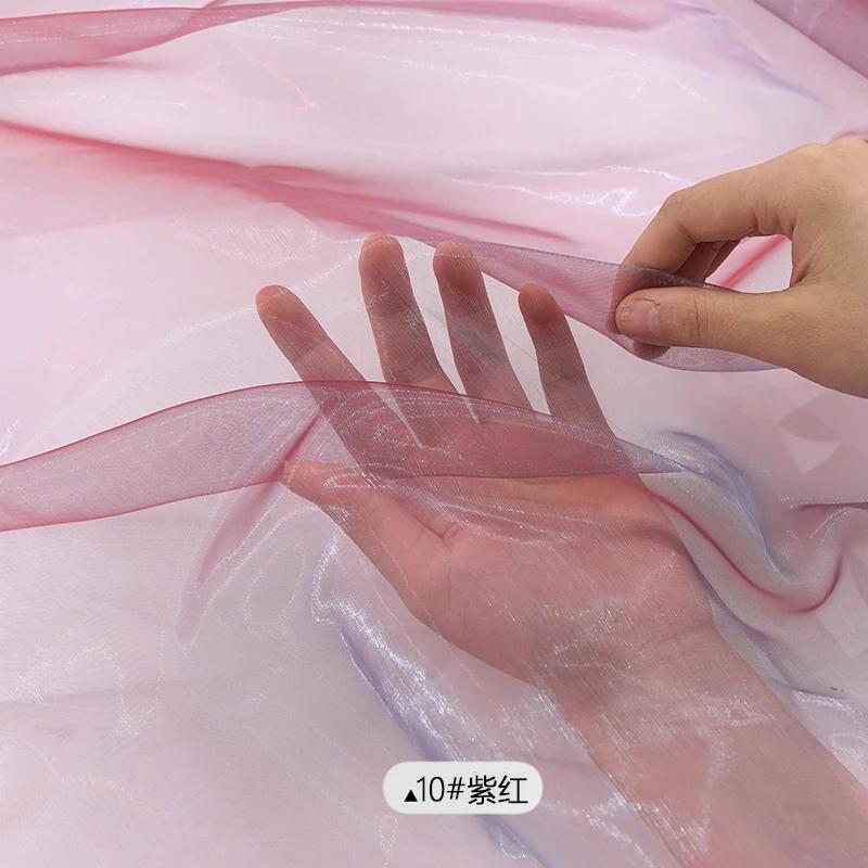 Encrypt Transparent Sparkling Phantom Organza Fabric For Wedding Decoration, Headbands, Stage Dresses, Handmade DIY Fabric