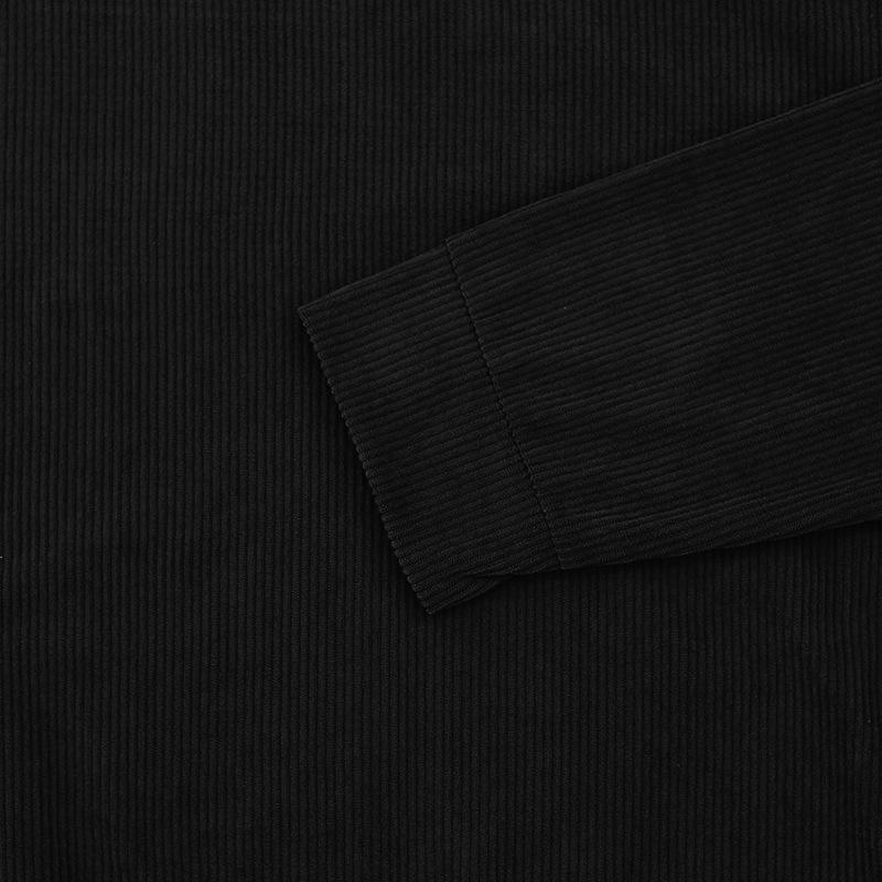 Men's Round-Neck Casual Stand-Up Collar Corduroy Long-Sleeved Sweatshirt for Spring and Autumn