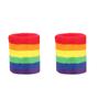 Polyester Rainbow Tennis Headband Colorful Sport Wristband Sport Safety Yoga Wrist Wrap  Running