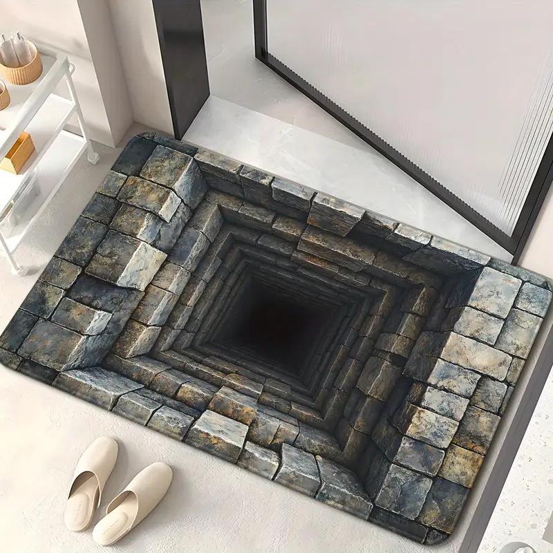 3D Visual Bathroom Absorbent Foot Mat - Dirt-Resistant, Easy-to-Clean, Entrance Doormat