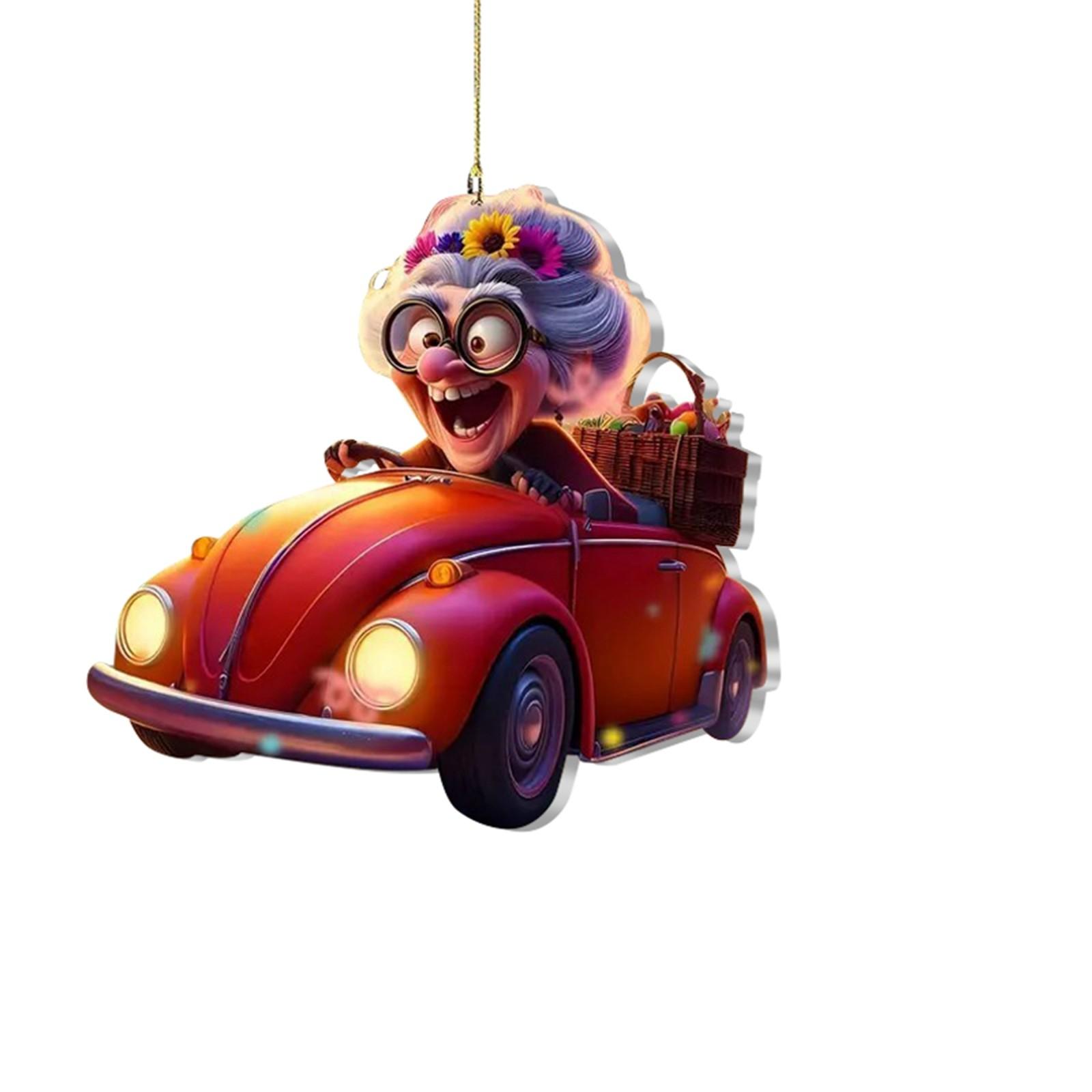 

2D Симпатичный автомобильный акриловый плоский брелок для зеркала заднего вида One Size красный