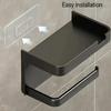 Easy-Install Toilet Paper Holder Wall-Mounted No-Punch Roll Organizer  Bathroom Storage Accessory