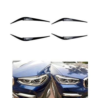 2 st för BMW X4 X3 G01 G02 2018 2019 2020 2021 Strålkastare Ögonbryn Bil Strålkastare Ögonlock Lock ABS Plast Tillbehör Blank Svart