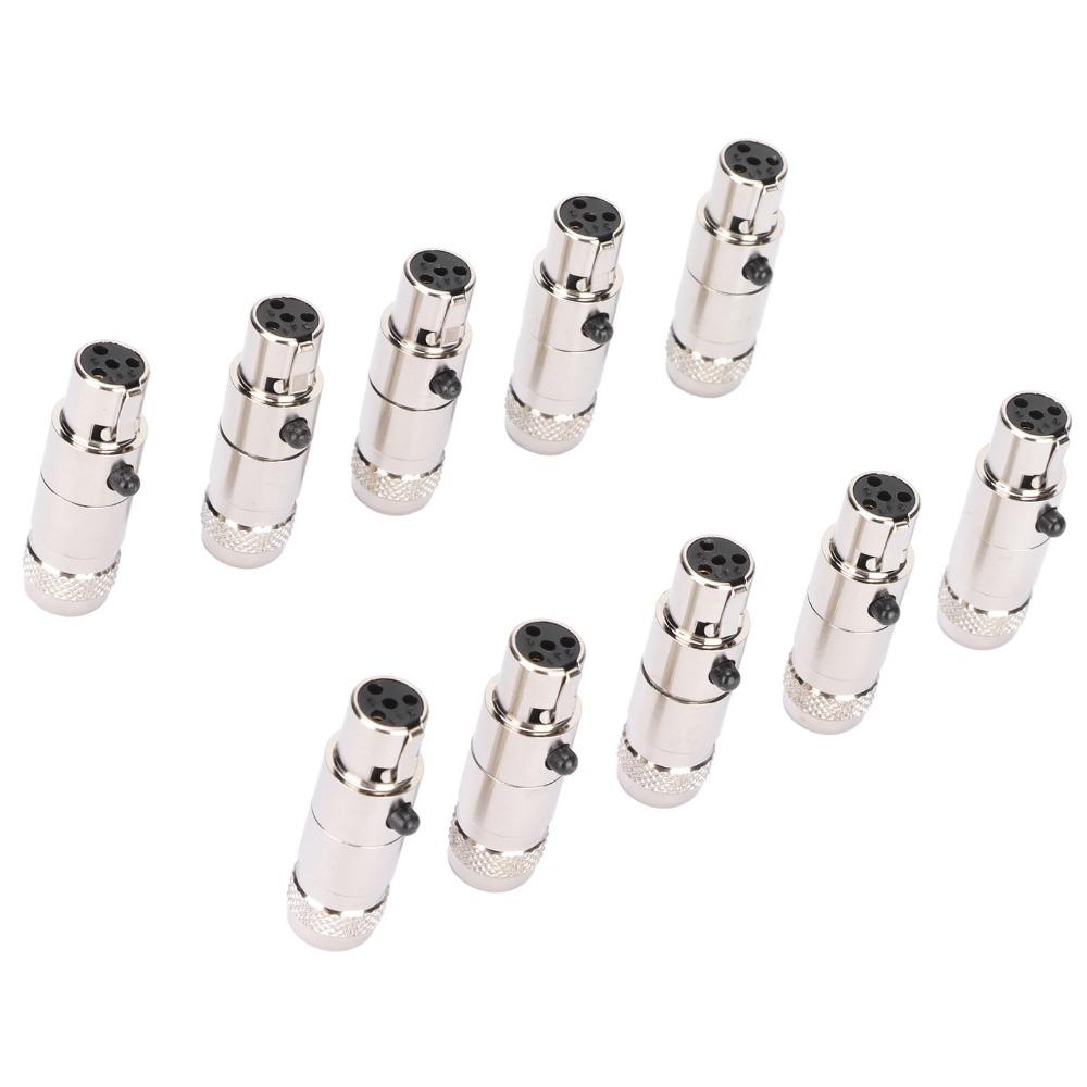 10PCS Metal 4 Cores XLR Female Plug Microphone Cable Adapter  for Monitor Speaker