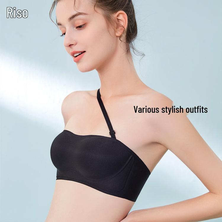 Seamless Strapless Bandeau Bra for Women: Non-Slip, Soft Support, Invisible Fashion Underwear.