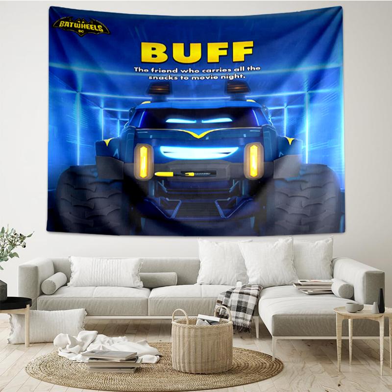 Car Print Tapestry, Backdrop, Easy Setup, Ideal for Bedroom, Office & Living Room, with Aesthetic Wall Hanging Decor.